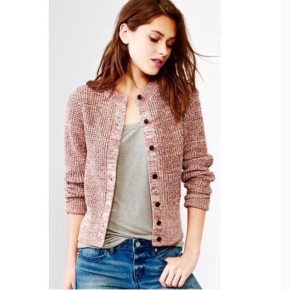 NWT GAP CHUNKY BLUE MARLED KNIT THICK CARDIGAN - PERFECT FOR SPRING! - Picture 4 of 8